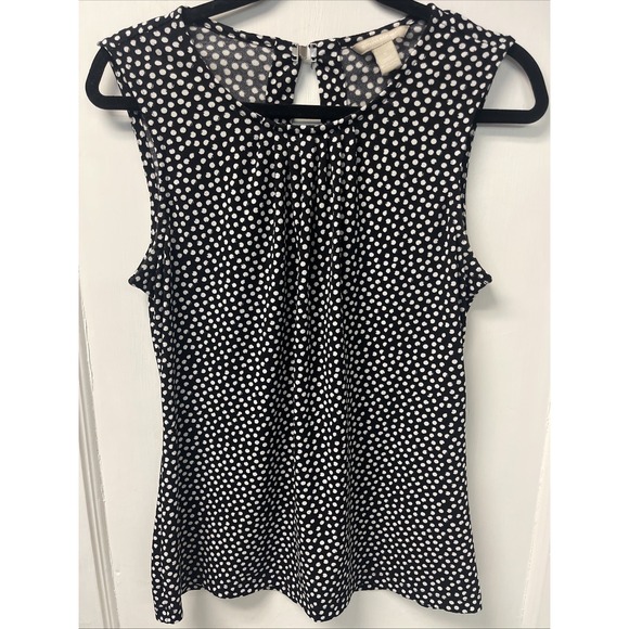 Banana Republic Tops - Women's Banana Republic Size Small Black-And-White Polkadot Keyhole Back Tank